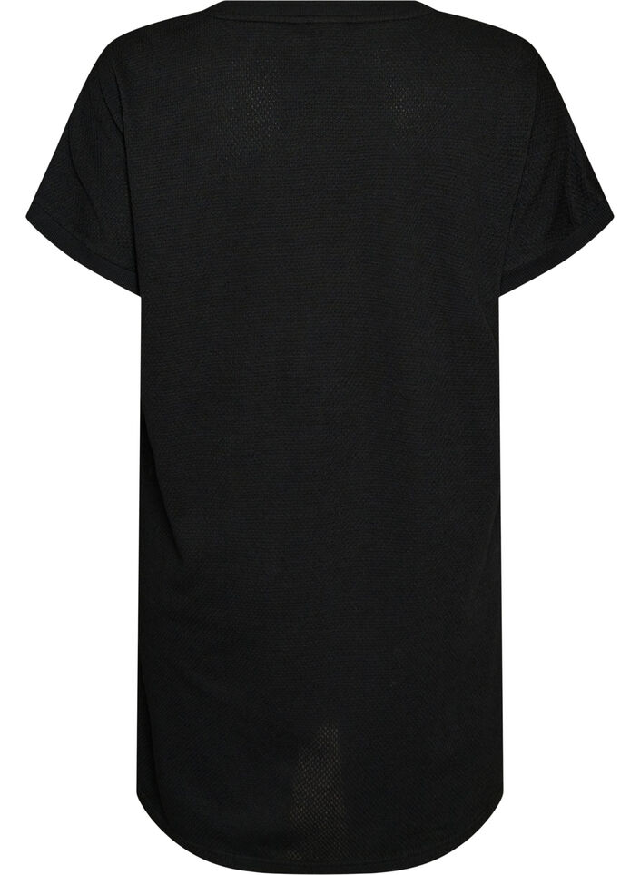 Lyhyt teksturoitu jerseymekko py&ouml;re&auml;ll&auml; p&auml;&auml;ntiell&auml;, Musta, Packshot image number 1