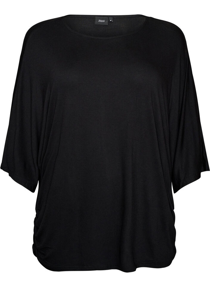 Jerseypusero kyyn&auml;rpituisilla pallohihoilla, Musta, Packshot image number 0