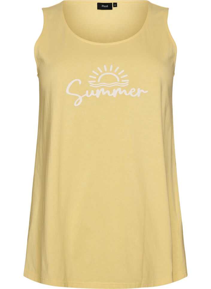 Puuvillatoppi A-mallissa, Keltainen, Packshot image number 0