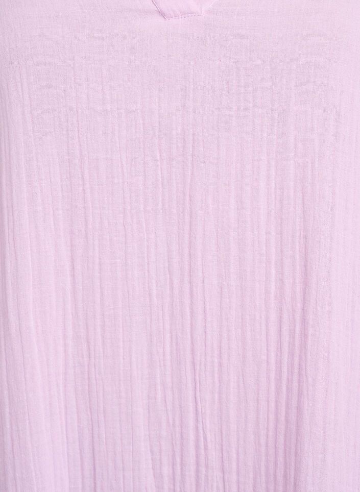 Lyhyt A-linjainen mekko puuvillamusliinista, Violetti, Packshot image number 2