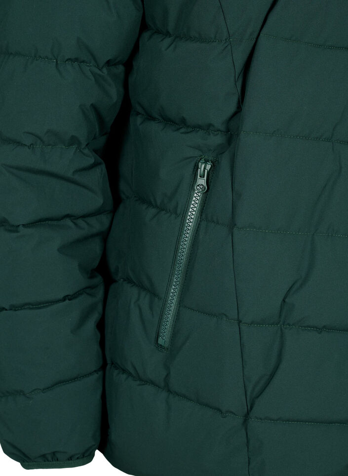 Lyhyt toppatakki hupulla, Vihre&auml;, Packshot image number 3