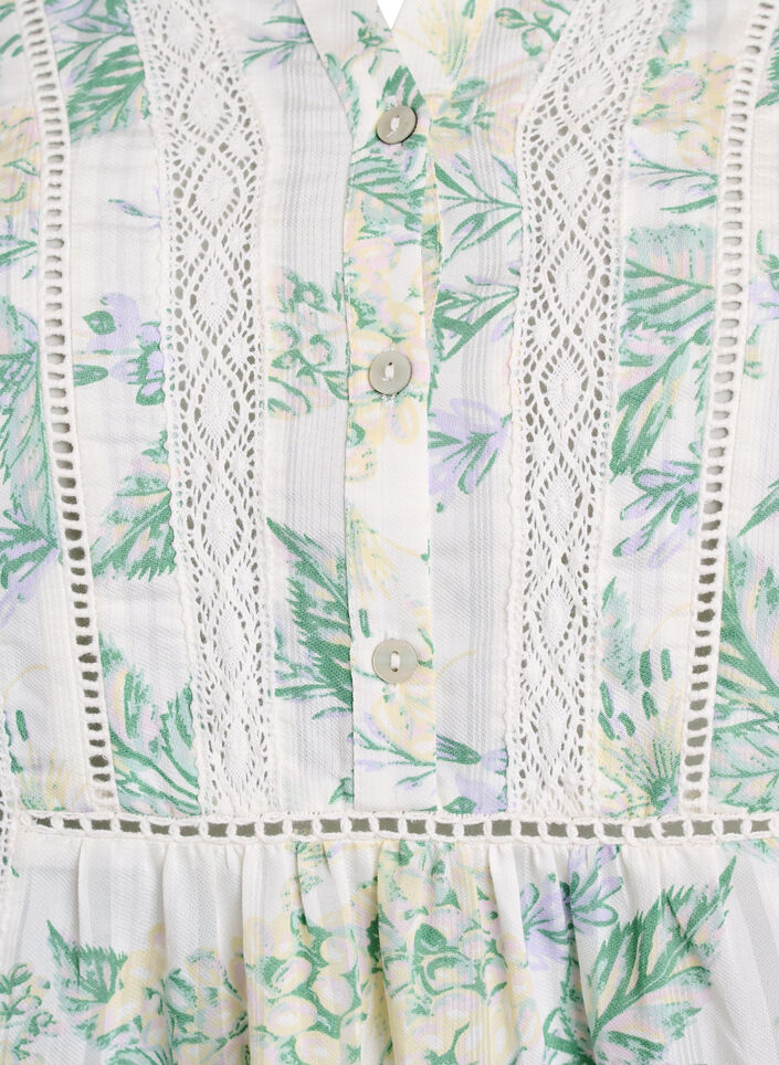 Pusero printill&auml; ja 1/2-hihoilla, Valkoinen, Packshot image number 2