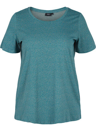 Puuvillainen t-paita printillä, Balsam Green DOT, Packshot image number 0