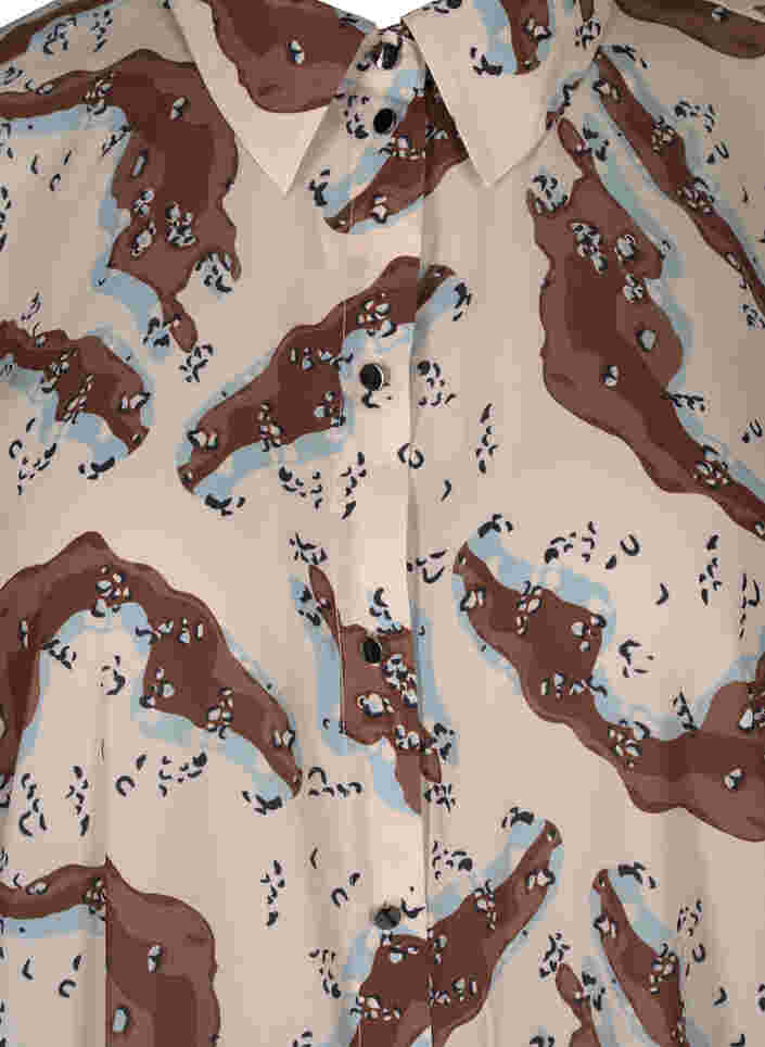Pitkähihainen mekko kuosilla ja napituksella, Camouflage AOP, Packshot image number 2