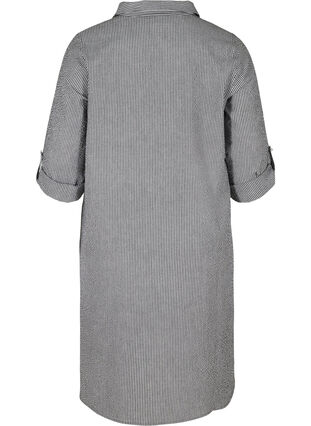 Raidallinen mekko puuvillasta , Black Stripe, Packshot image number 1