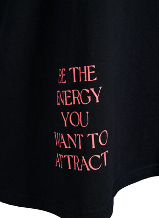 Puuvillainen t-paita 3/4-hihoilla, Black, Packshot image number 2