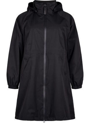 Tekninen takki, jossa on taskut ja huppu, Black, Packshot image number 0