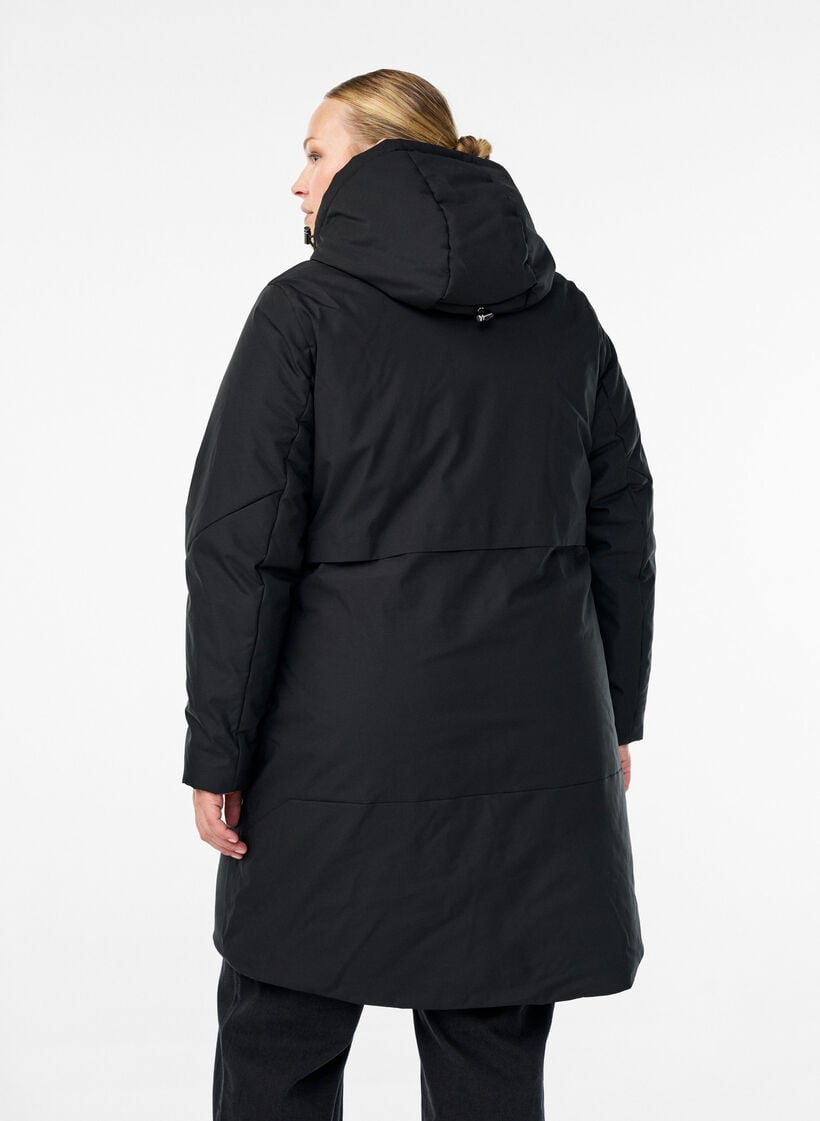 Talvitakki s&auml;&auml;dett&auml;v&auml;ll&auml; vy&ouml;t&auml;r&ouml;ll&auml;, Musta, Model image number 2
