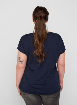 Puuvillainen t-paita printtiyksityiskohdilla, Night Sky FLOWER, Model image number 1