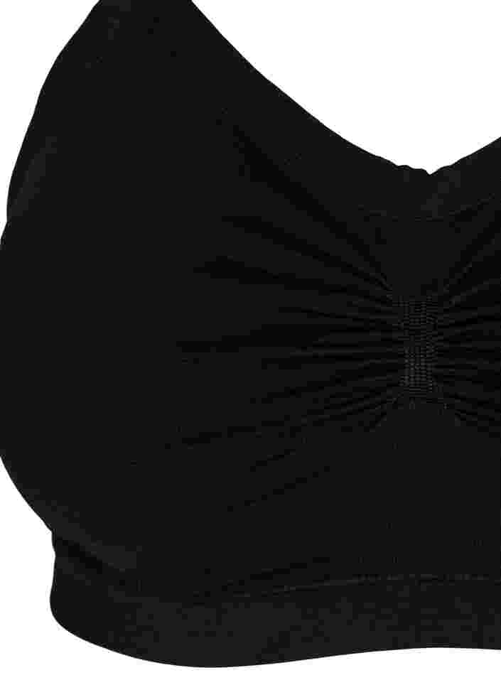 Pehmeät rintaliivit pitsiselällä, Black, Packshot image number 2