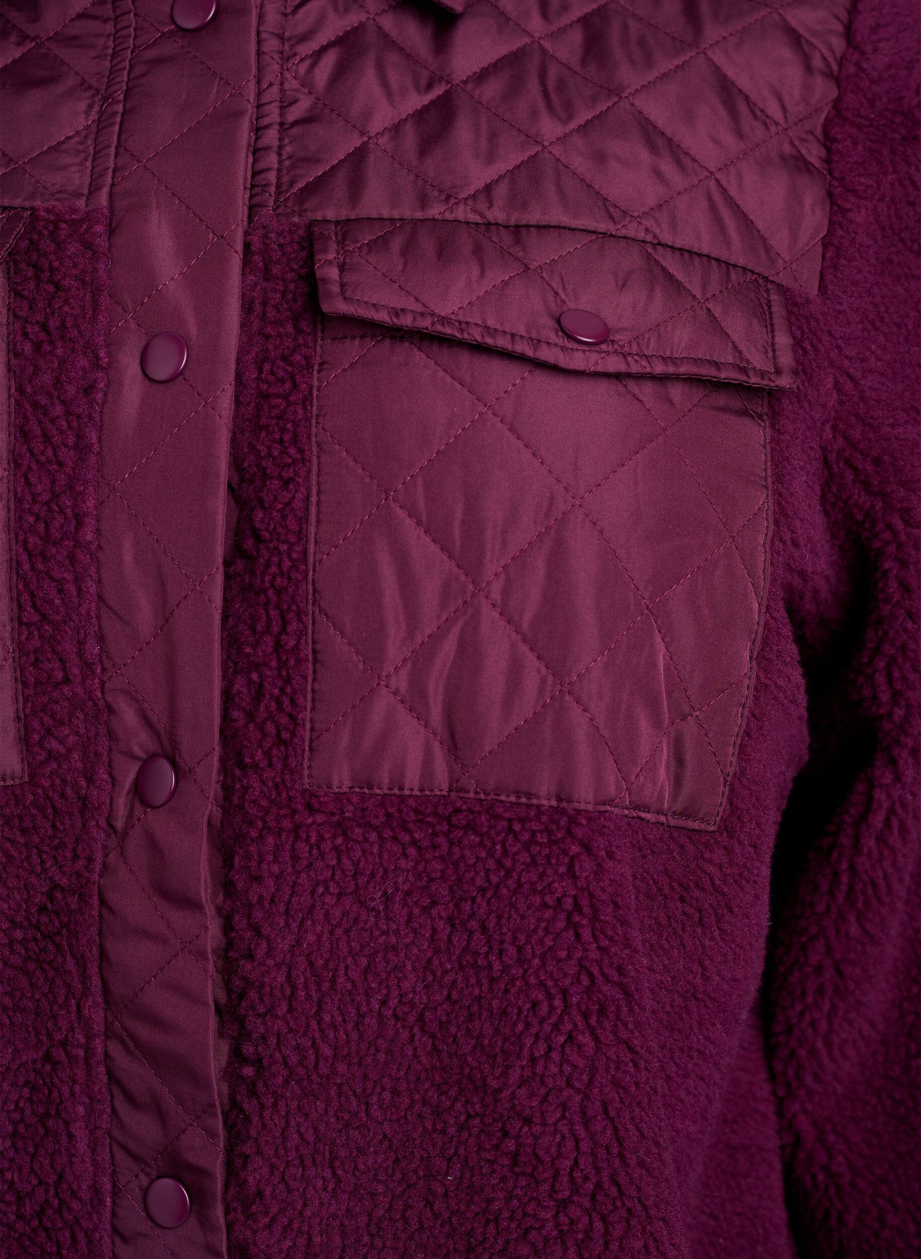 Zizzi Fleece-takki tikatuilla yksityiskohdilla, Punainen, Packshot image number 2