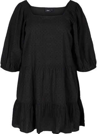 A-mallinen  mekko 3/4-hihoilla , Black, Packshot image number 0