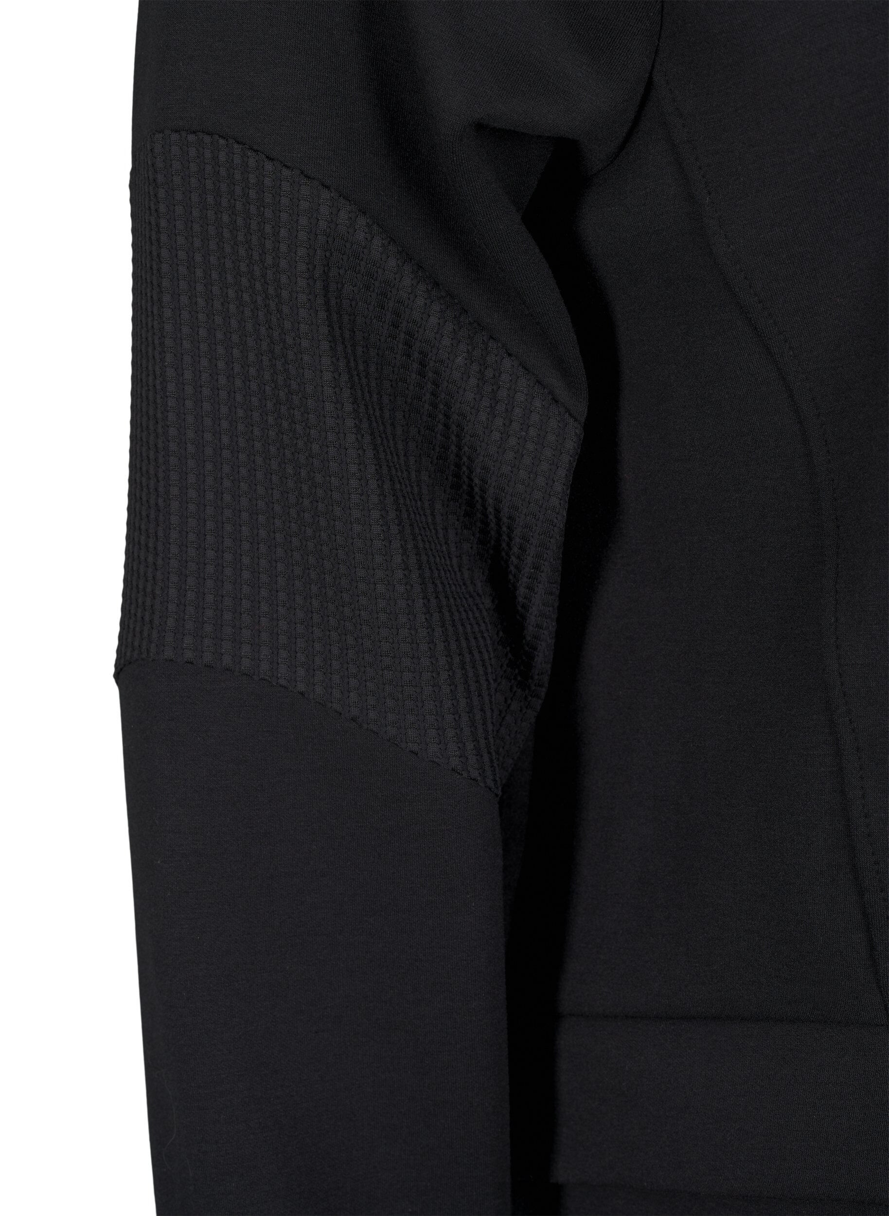 Zizzi Huppari-neuletakki taskuilla, Black, Packshot image number 3