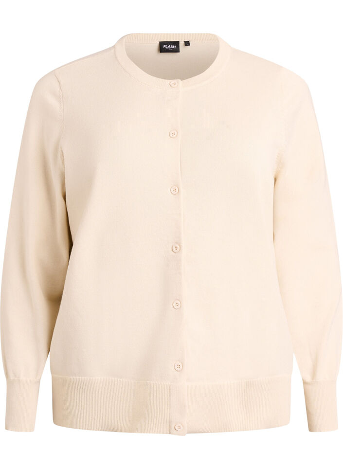 Hienoneulottu neuletakki py&ouml;re&auml;ll&auml; p&auml;&auml;ntiell&auml;, Beige, Packshot image number 0