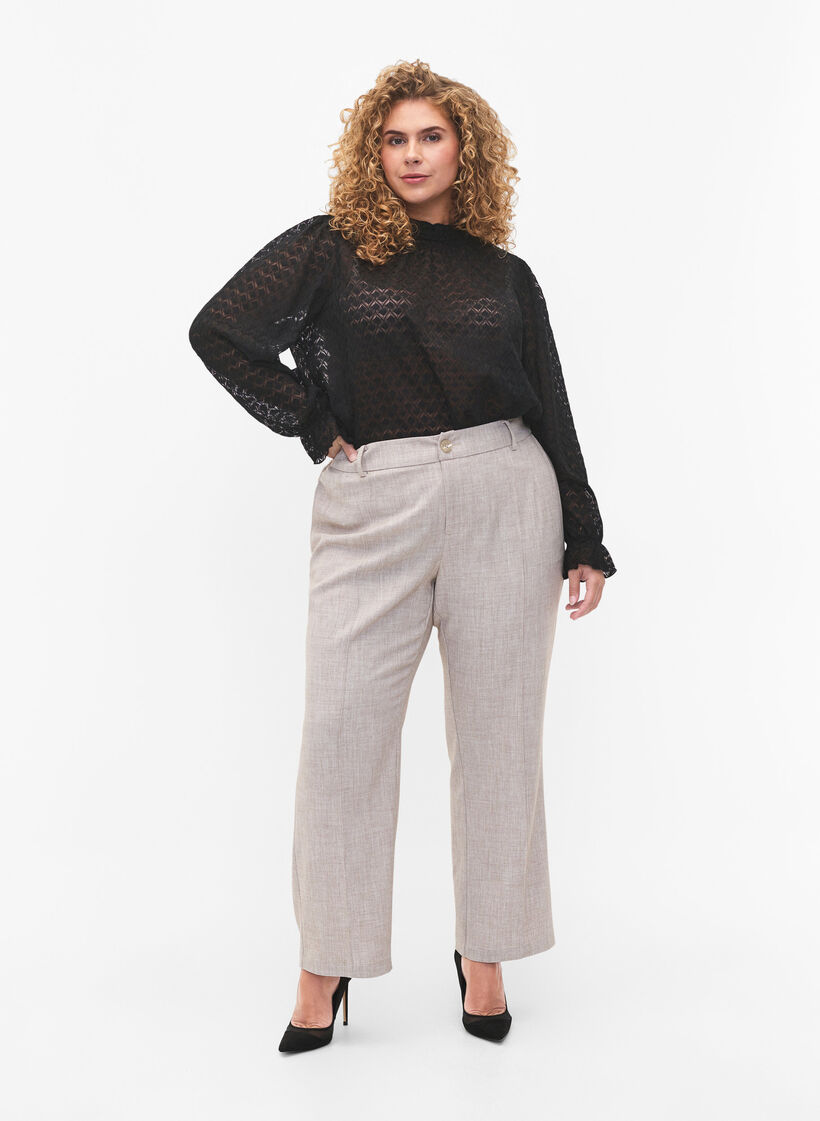 Pitkähihainen pusero, jossa on kuvioitu tekstuuri, Black, Model image number 2