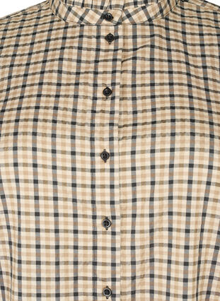 Ruudullinen paitapusero röyhelöillä, Brown Check, Packshot image number 2