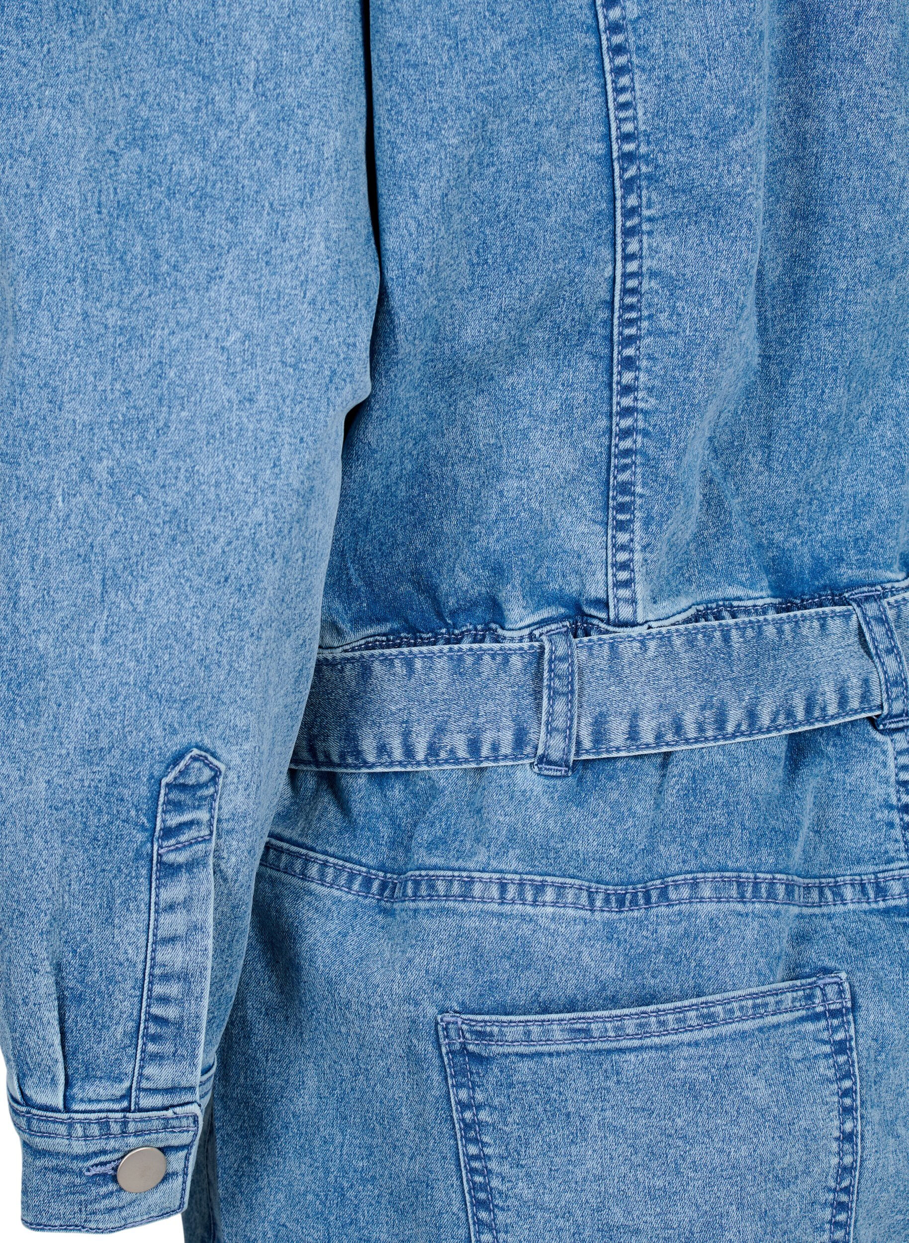 Zizzi Pitk&auml;hihaiset farkkuhaalarit, Light Blue Denim, Packshot image number 4