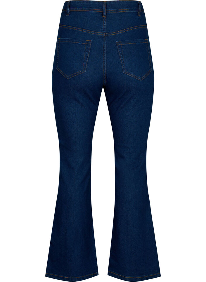 Korkeavy&ouml;t&auml;r&ouml;iset bootcut-farkut, Sininen, Packshot image number 1