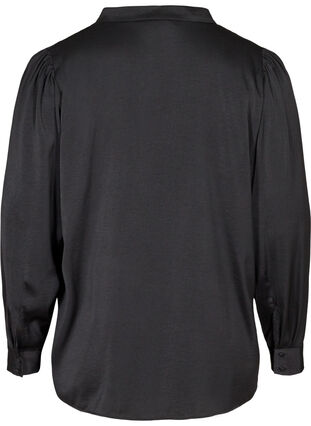 Pitkähihainen pusero solmittavalla yksityiskohdalla, Black, Packshot image number 1