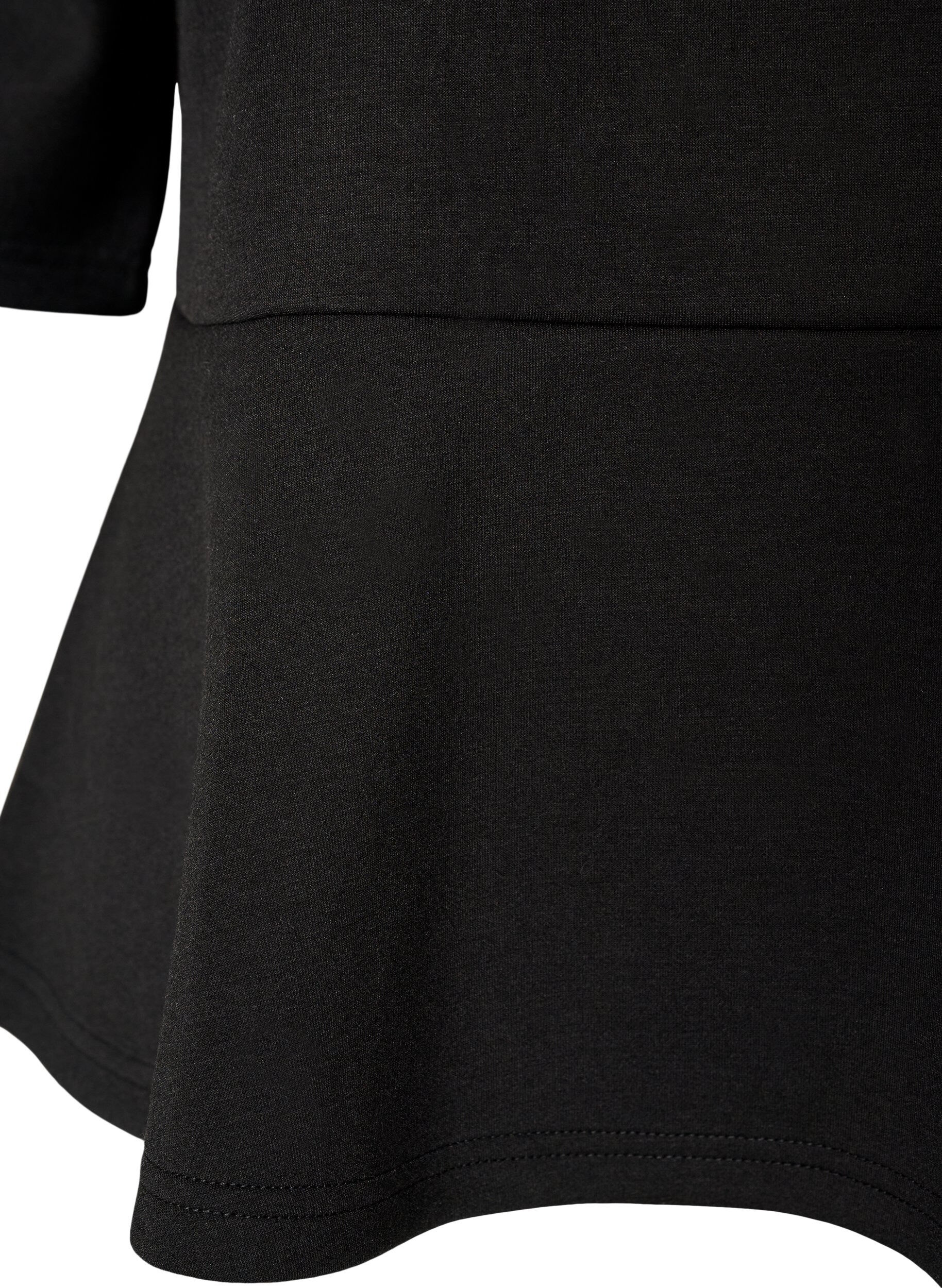 ZizziPeplum-pusero kyyn&auml;rpituisilla hihoilla, Musta, Packshot image number 3