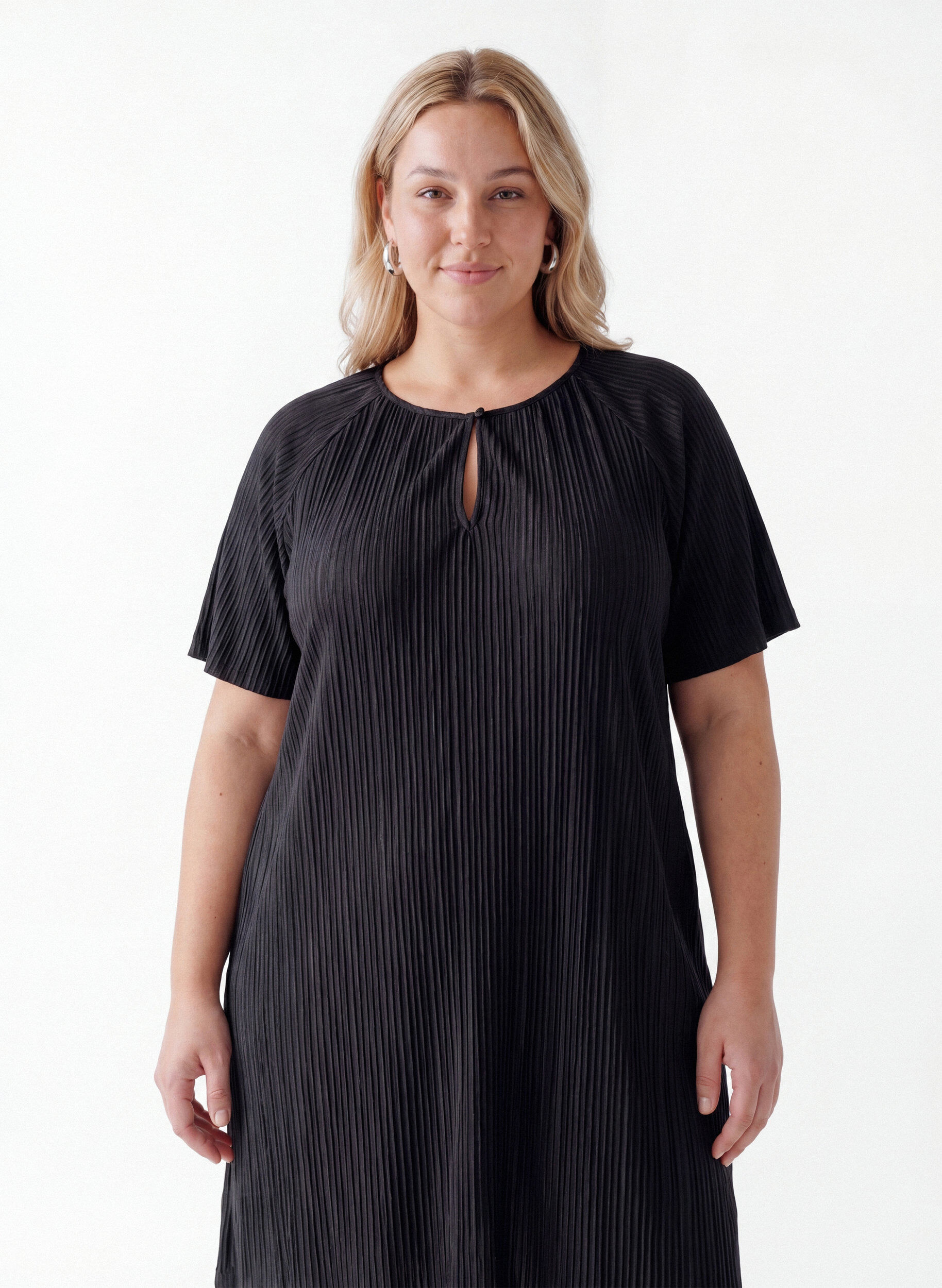 ZizziJersey-tunika teksturoiduilla raidoilla, Musta, Model image number 2