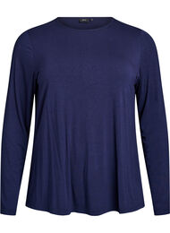 Yksiv&auml;rinen pusero pitkill&auml; hihoilla, Sininen