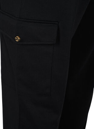 Väljät housut joustoreunuksella ja taskuilla, Black, Packshot image number 3