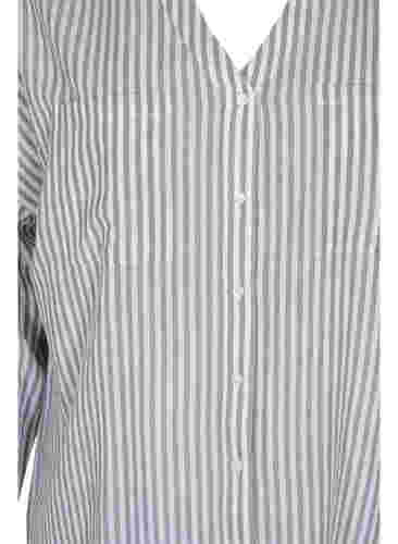 Raidallinen tunika v-pääntiellä ja napeilla, Balsam Green Stripe, Packshot image number 2