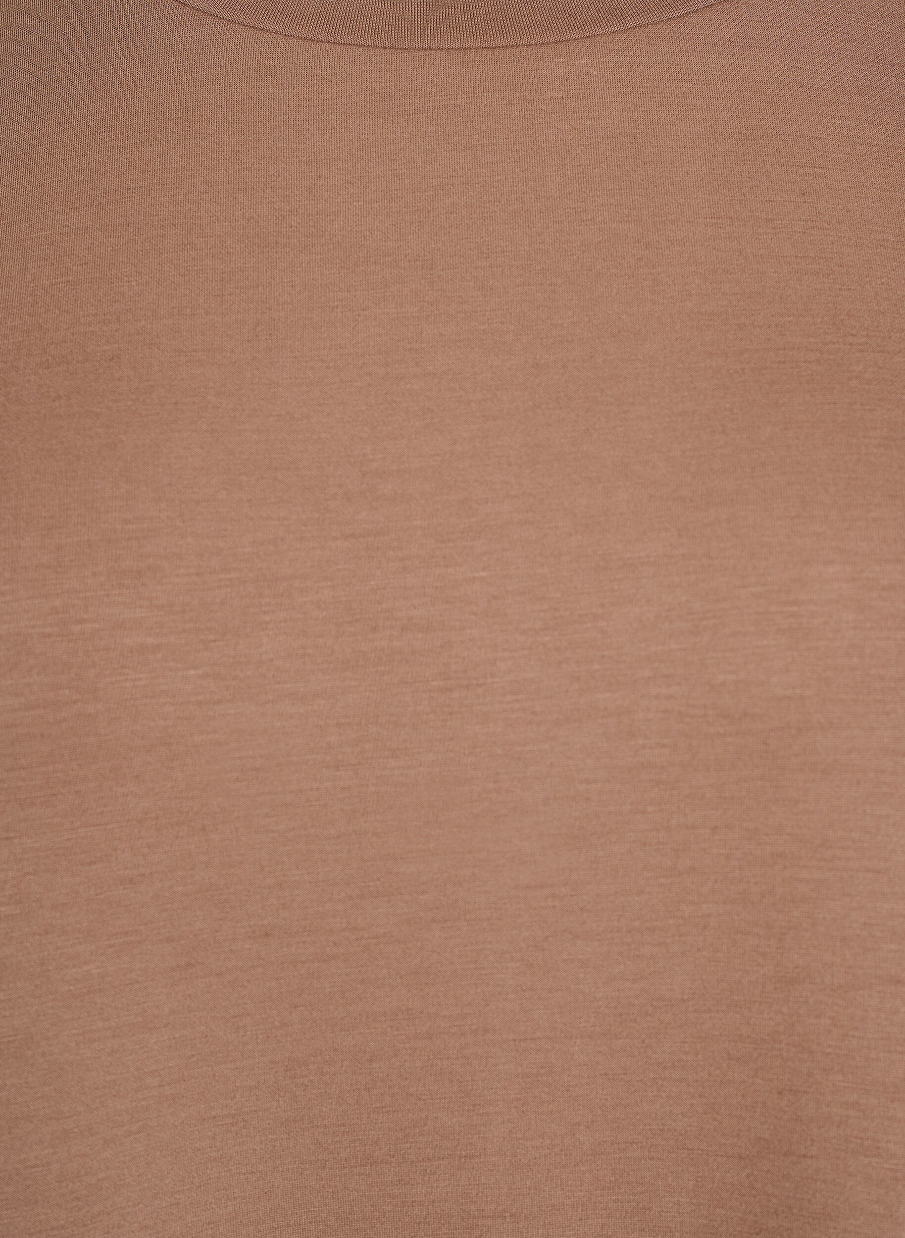 Zizzi T-paitamekko jerseyst&auml; sivuhalkioilla, Ruskea, Packshot image number 2