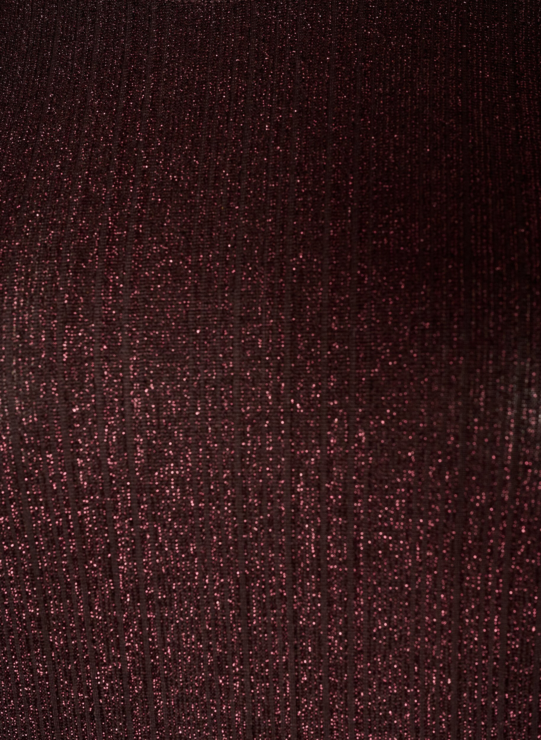 ZizziPusero pystysuuntaisella tekstuurilla ja glitterlangalla, Ruskea, Packshot image number 2