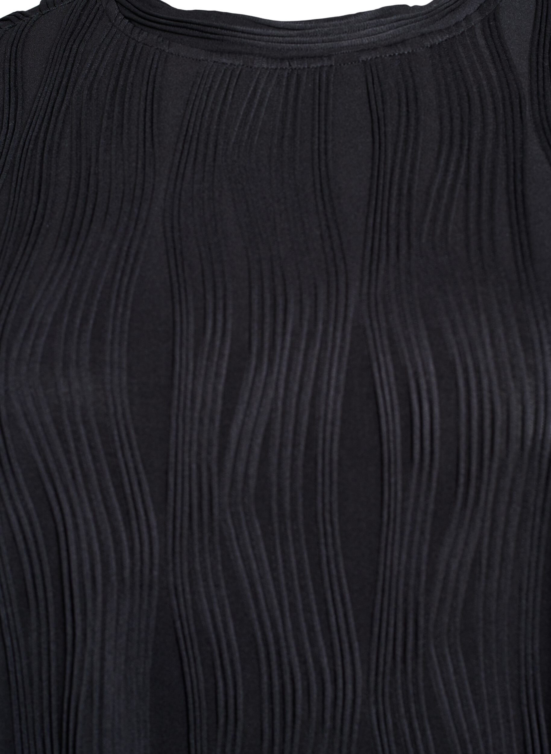 Zizzi Pusero, jossa on lyhyet hihat ja aaltokuvio, Musta, Packshot image number 2