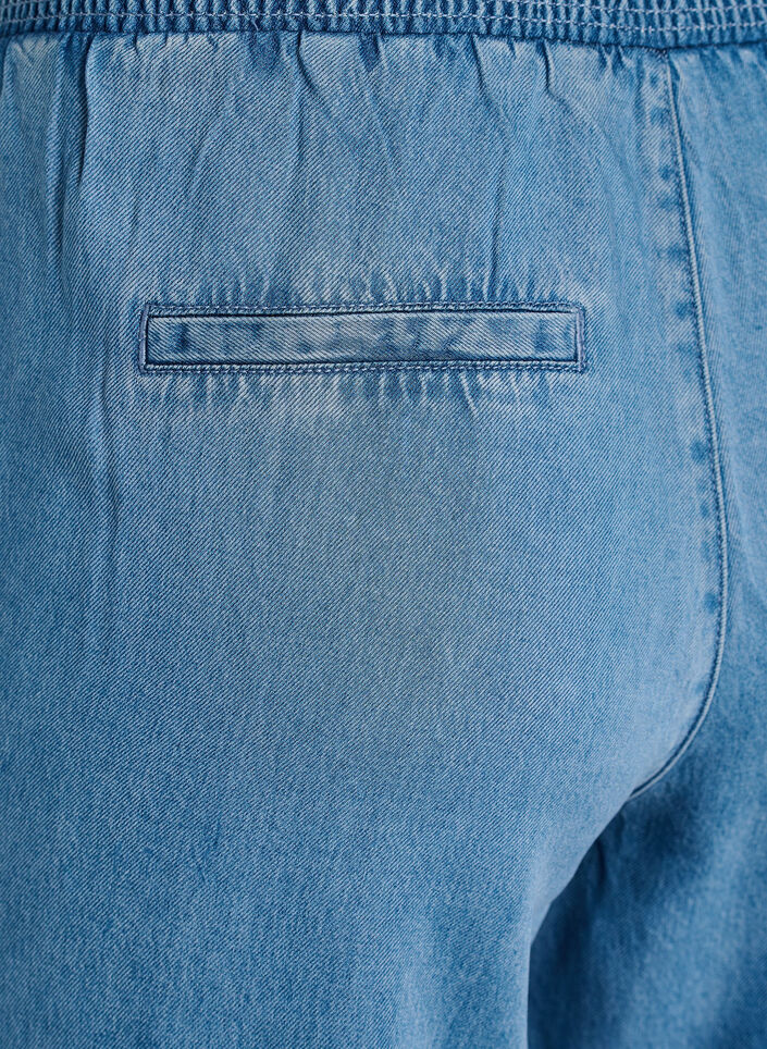 Leve&auml;lahkeiset lyocellhousut denimlookilla, Sininen, Packshot image number 3