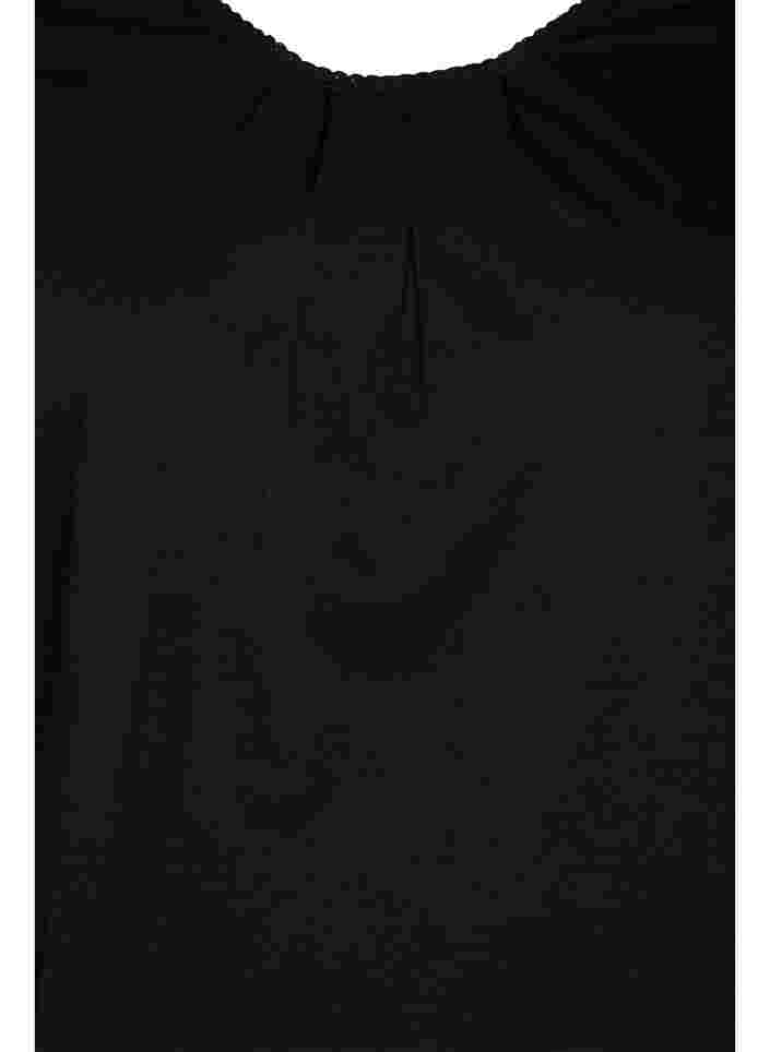 Puuvillapusero 3/4-hihoilla, Black, Packshot image number 2