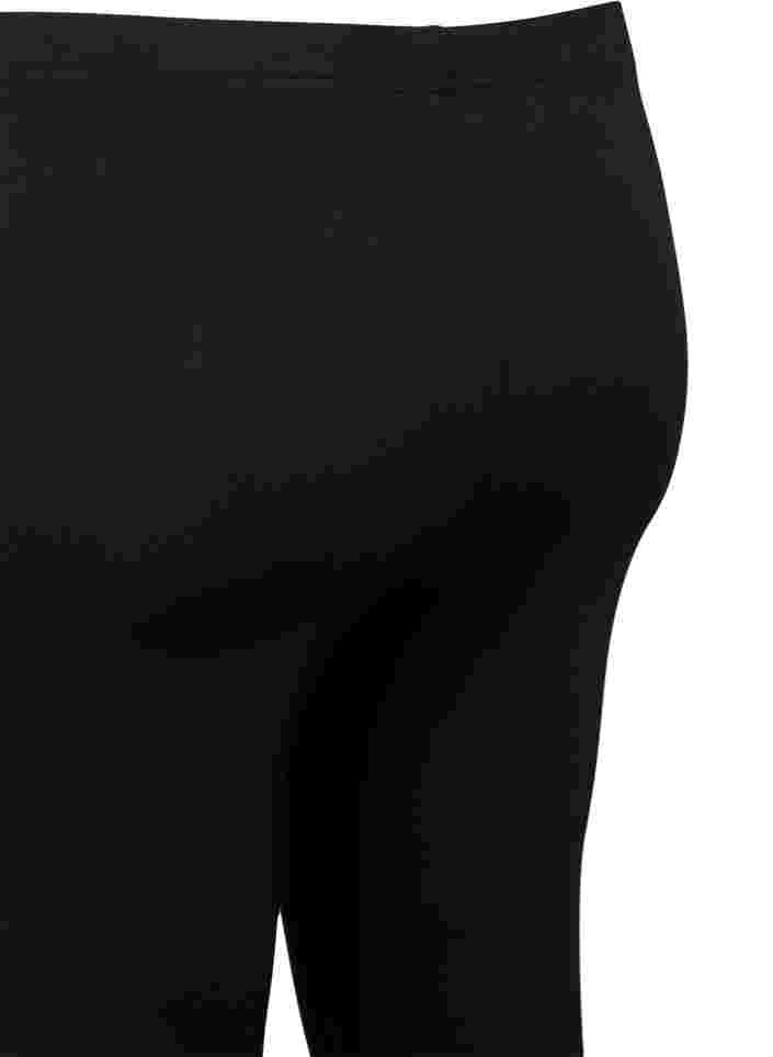 2 kpl 3/4-pituisia leggingsejä pitsikantilla, Black / Black, Packshot image number 2