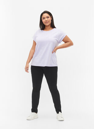 Meleerattu t-paita lyhyillä hihoilla, Lavender Mél, Model image number 2