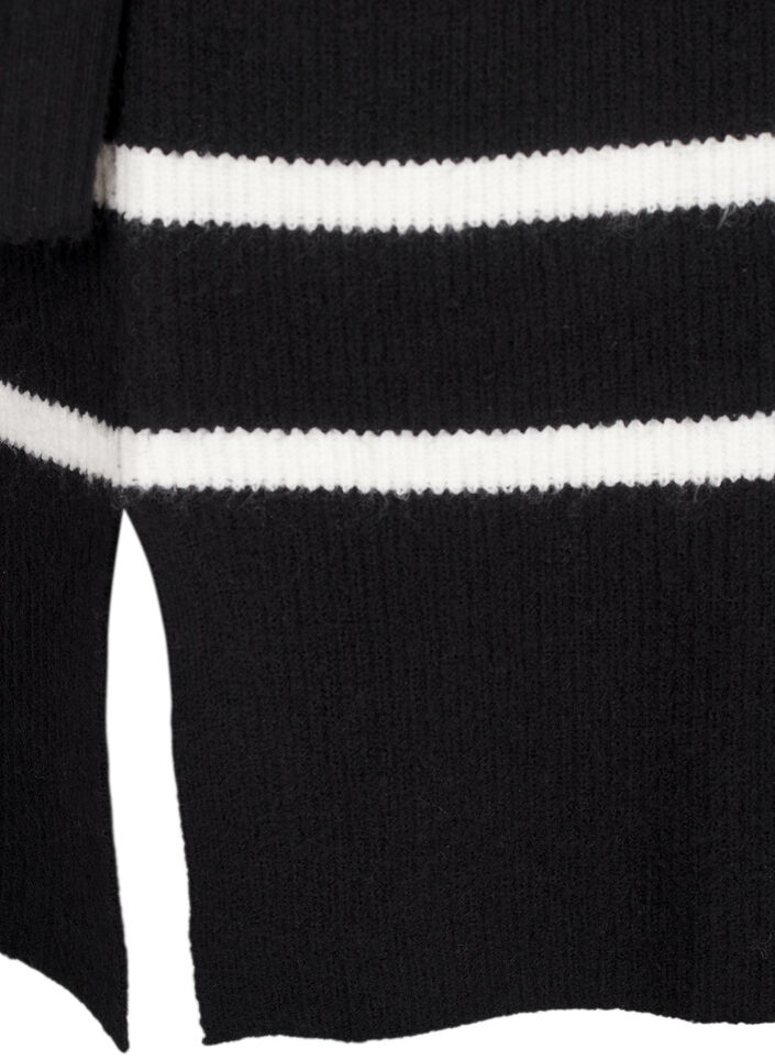 Pitkähihainen raidallinen neulemekko, Black Cloud D. Comb, Packshot image number 3