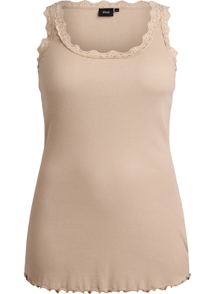 Pitsikoristeinen yl&auml;osa, Beige, Packshot image number 0