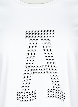 Puuvillainen t-paita niiteillä, Bright White, Packshot image number 2