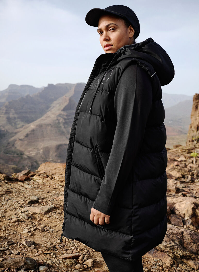 Urheilullinen toppaliivi hupulla, Black, Image image number 0