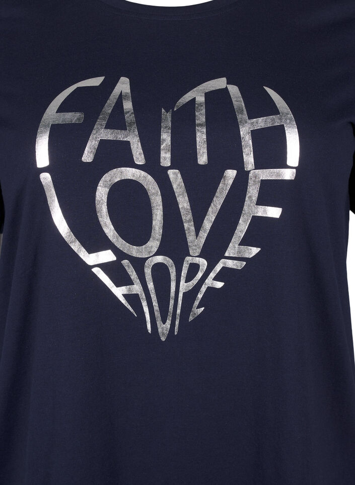 FLASH – kuviollinen t-paita, Navy B. Silver Faith, Packshot image number 2