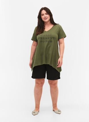 Lyhythihainen puuvillainen t-paita, Thyme PRESENT, Model image number 2