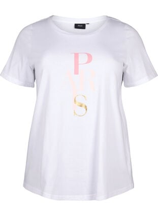 Puuvillainen T-paita tekstipainatuksella, B. White w. Paris, Packshot image number 0