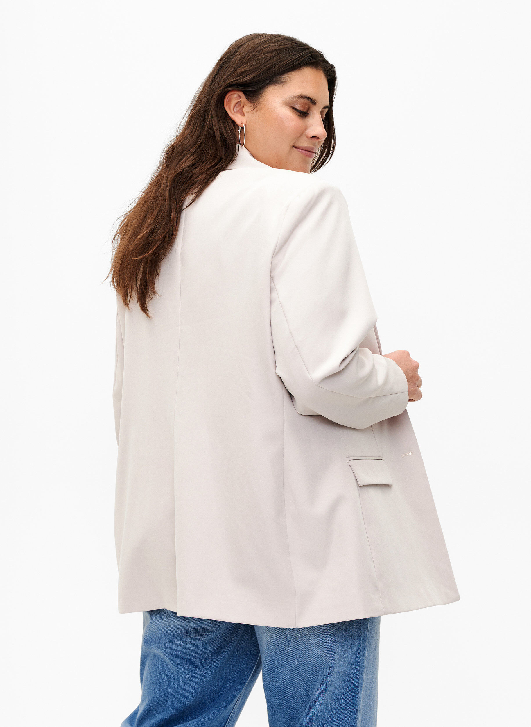 Zizzi Klassinen bleiseri napituksella, Pumice Stone, Model image number 1