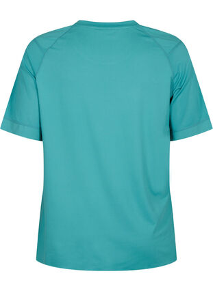 Lyhythihainen t-paita treeniin pyöreällä pääntiellä, Green-Blue Slate, Packshot image number 1