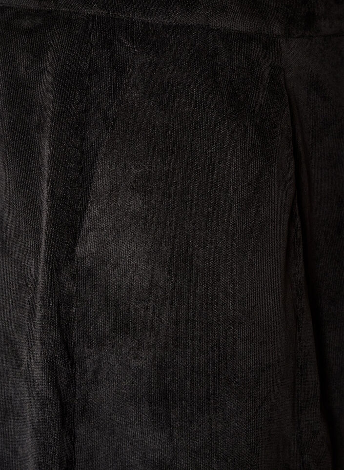 A-linjainen velourhame napeilla, Musta, Packshot image number 3