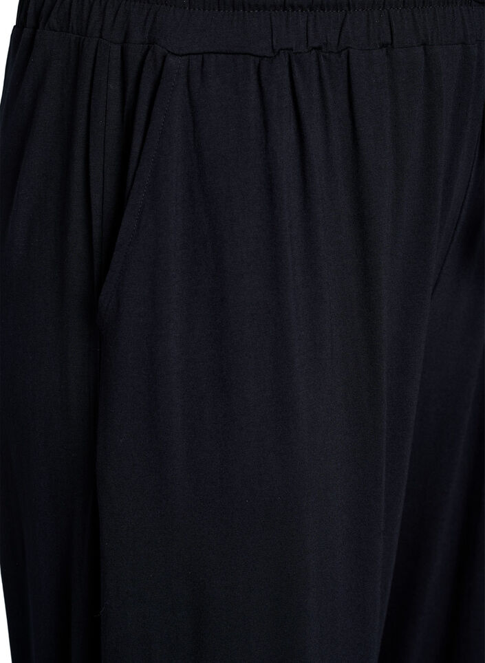 Rennot y&ouml;housut viskoosijersey-kankaasta taskuilla, Musta, Packshot image number 2