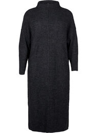 Pitk&auml; ylisuuri neulemekko, jossa on halkio, Harmaa