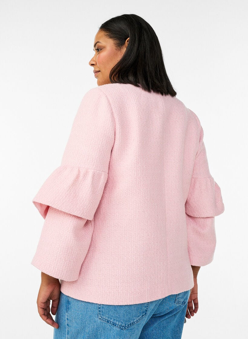 Boucl&eacute;-takki r&ouml;yhel&ouml;yksityiskohdilla, Vaaleanpunainen, Model image number 2