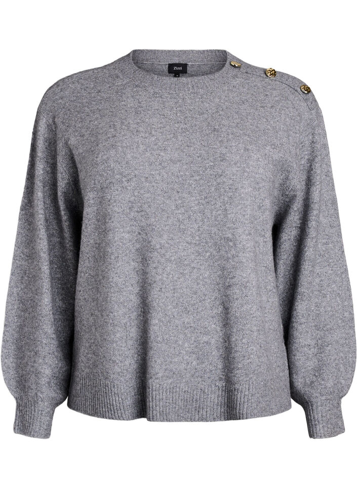 Neulepusero nappiyksityiskohdalla, Harmaa, Packshot image number 0