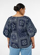 Viskoosipusero paisley-kuviolla ja pallohihoilla, Sininen, Model image number 2